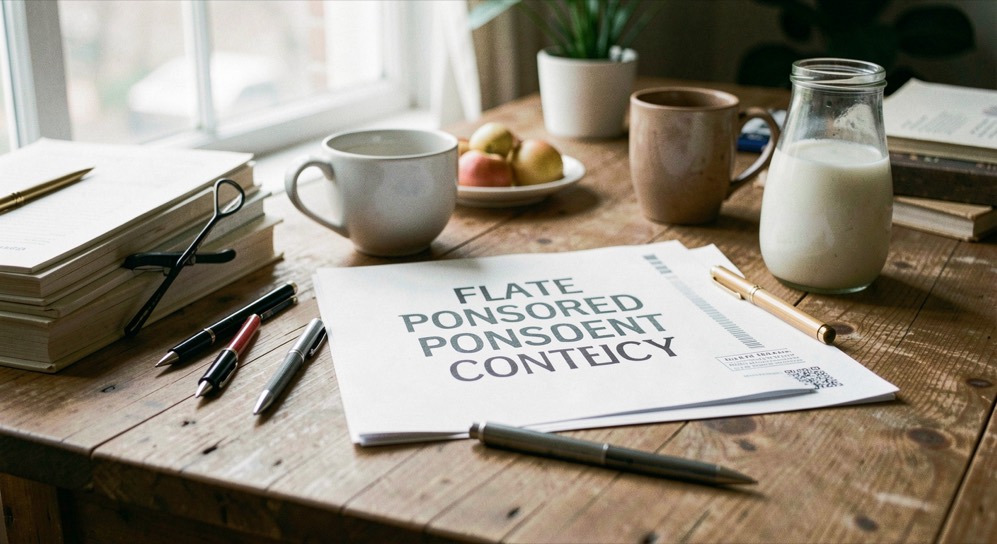 A documentary still life representing sponsored content policy